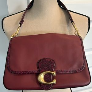 NWT Coach Snakeskin Tabby in Wine